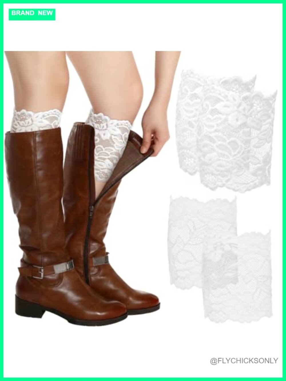 Lace Boot Cuffs Stretchy Leg Warmers Socks Topper